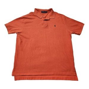 Polo Ralph Lauren Shirt Mens XXL Urnt Orange Short Sleeve Green Pony Cotton‎ EUC